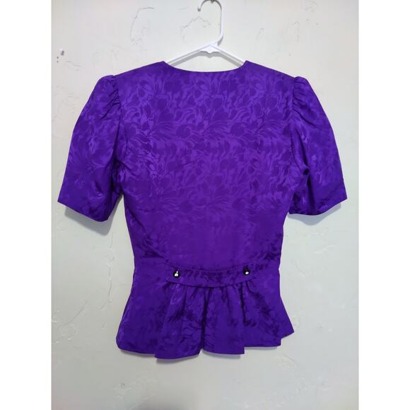 Vintage Silk  Point of View Collection Royal Purple Two-Piece Set - Picture 3 of 6